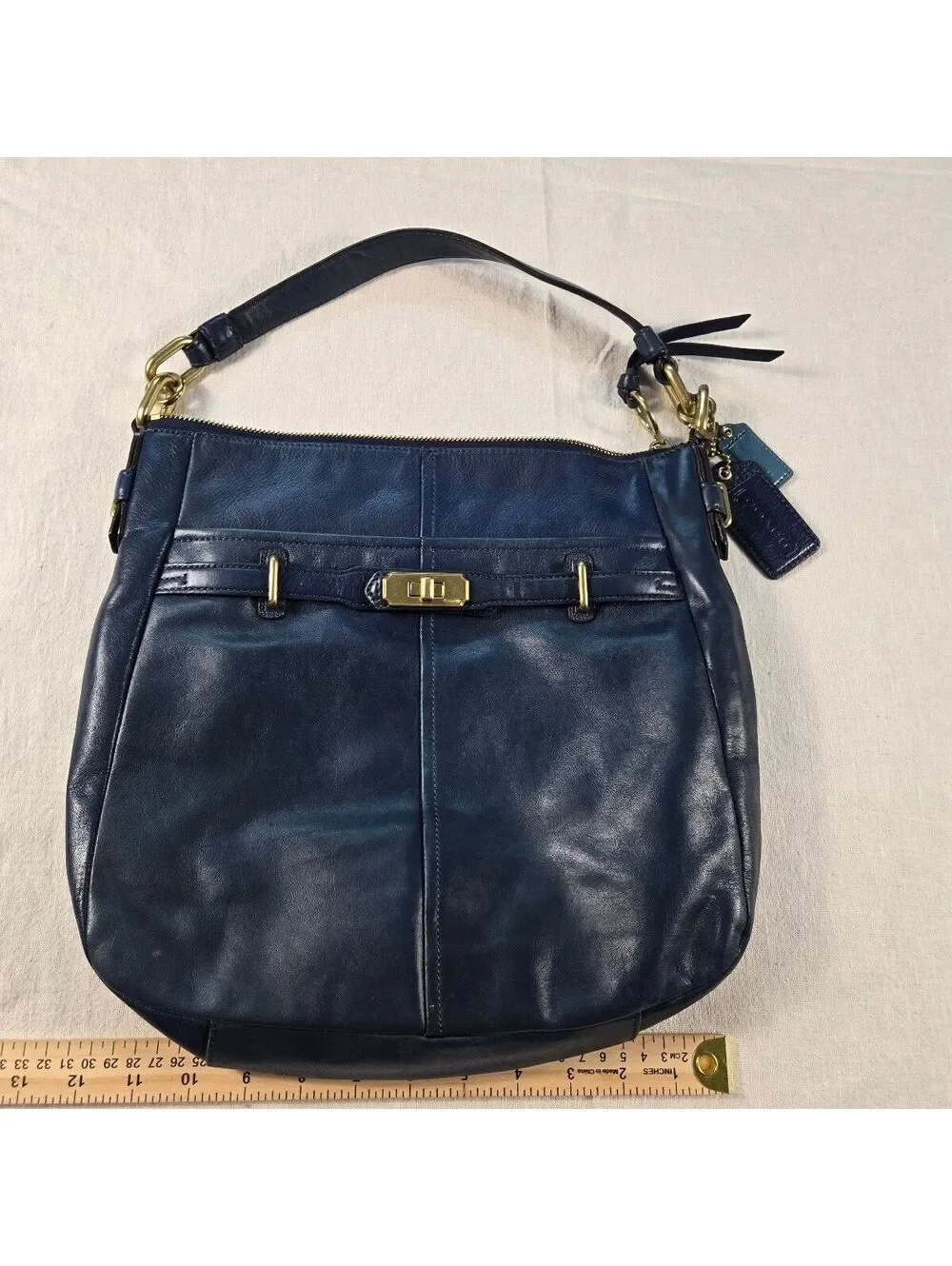 Vintage COACH Chelsea Ashlyn Hobo Bag Midnight Blue Navy Leather VGUC Pristine